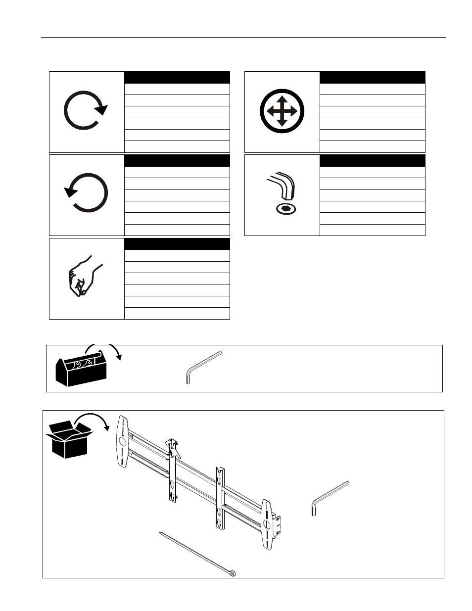 Legend tools required for installation parts | CHIEF PACLR1 User Manual | Page 3 / 12