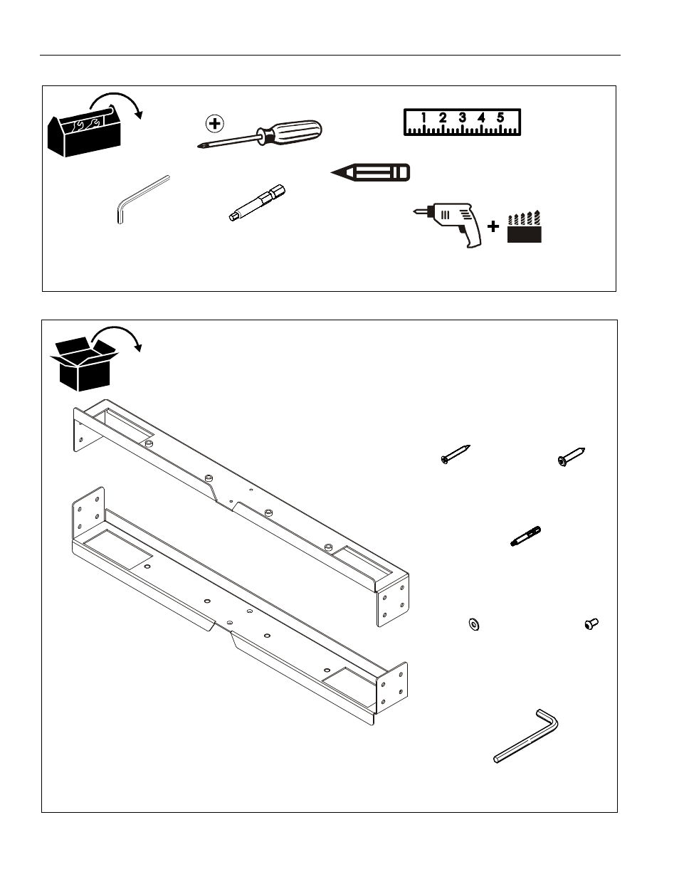 Tools required for installation parts | CHIEF PACHFK2 User Manual | Page 4 / 8