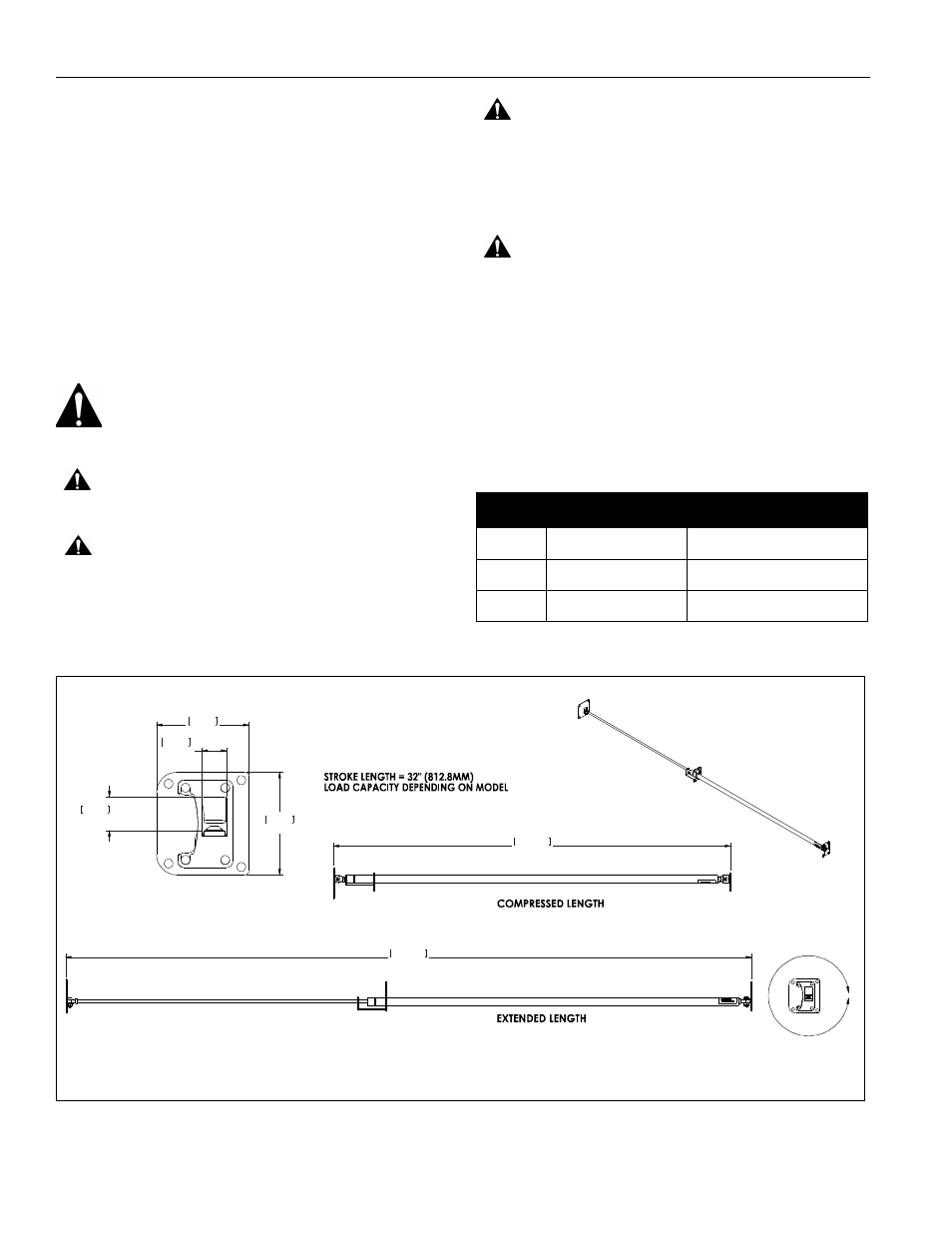 Disclaimer, Important warnings and cautions, Dimensions | Model weight rating range | CHIEF PAC780-782-784 User Manual | Page 2 / 12