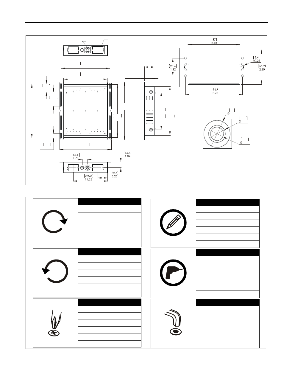 Dimensions legend, Installation instructions pac511 3 | CHIEF PAC511 User Manual | Page 3 / 8