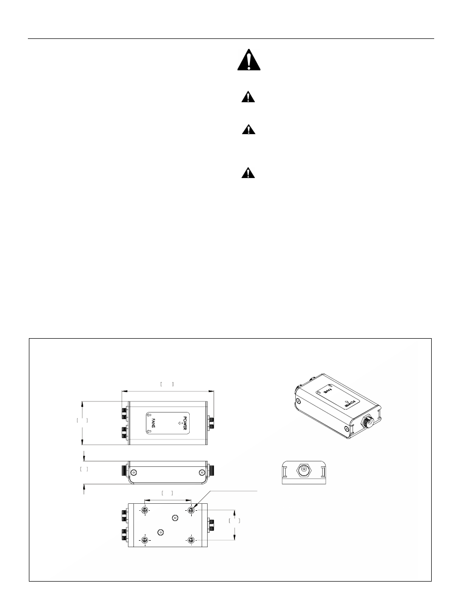 Disclaimer, Important warnings and cautions, Dimensions | Naft85 installation instructions 2 | CHIEF NAFT85 User Manual | Page 2 / 4