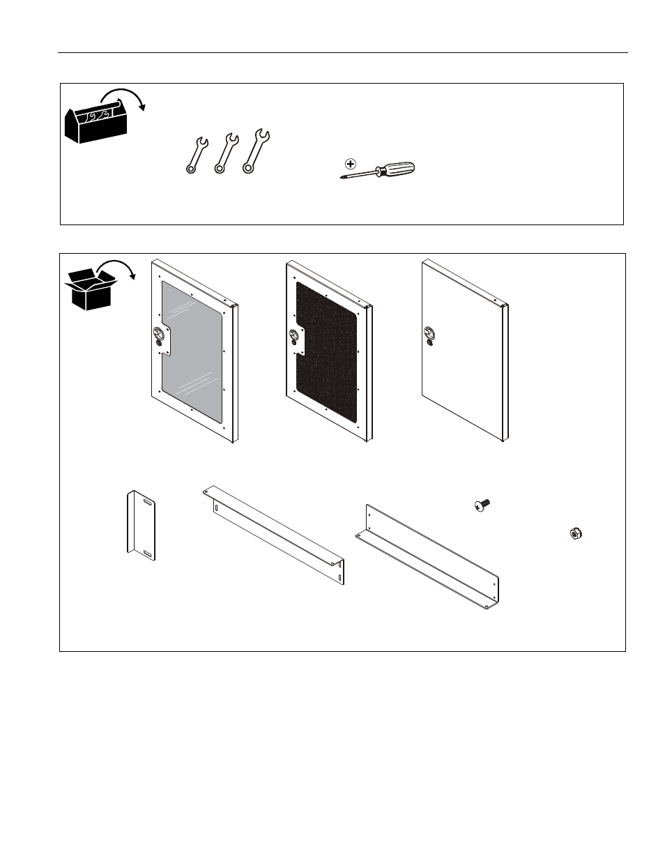 Tools required for installation parts | CHIEF NS1D12-20-28-36-41 User Manual | Page 3 / 8