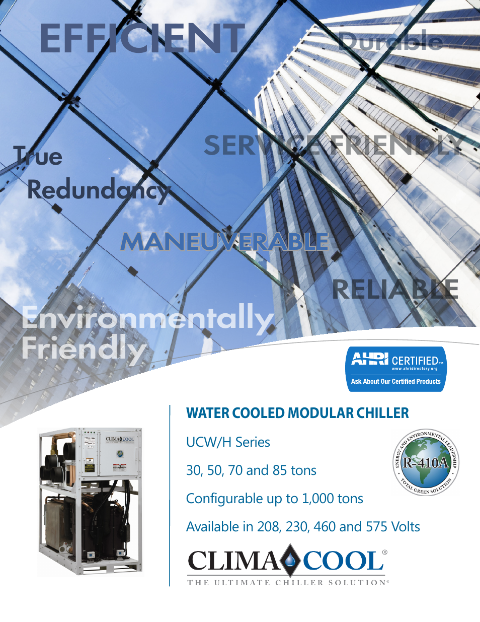 ClimaCool UCW Water Cooled User Manual | 4 pages