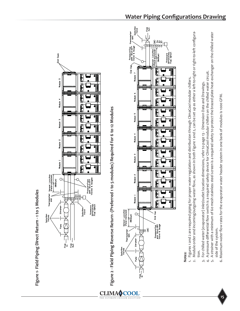 Water piping confi gurations drawing | ClimaCool UCR Remote Air Cooled User Manual | Page 17 / 32