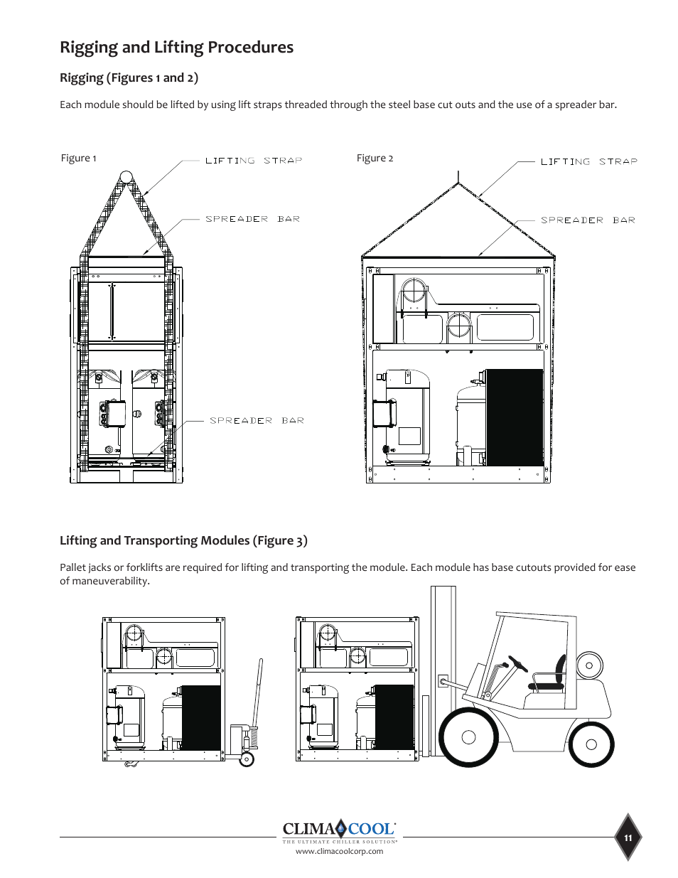 Rigging and lifting procedures | ClimaCool UCR 30, 50 and 70 tons Manual User Manual | Page 11 / 69