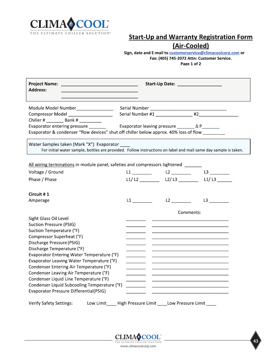 ClimaCool UCR 30, 50 and 70 tons Manual User Manual | Page 43 / 69