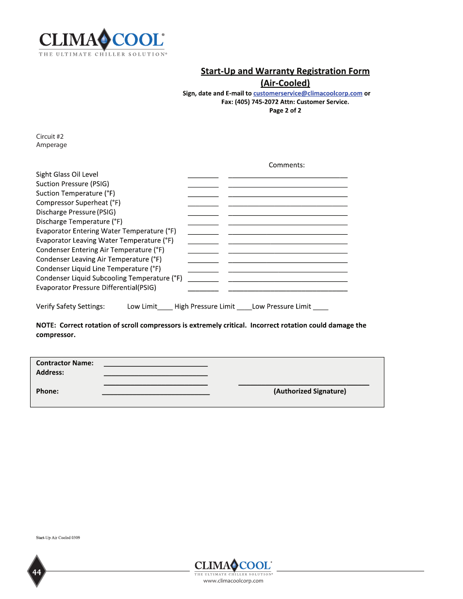 ClimaCool UCR 30, 50 and 70 tons Manual User Manual | Page 44 / 69