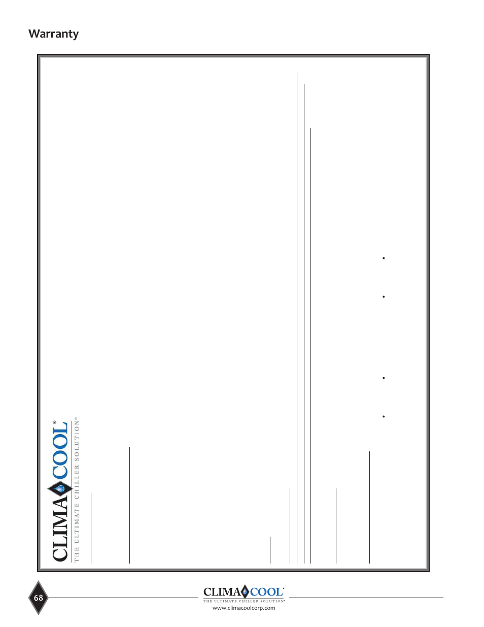 Warranty | ClimaCool UCR 30, 50 and 70 tons Manual User Manual | Page 68 / 69