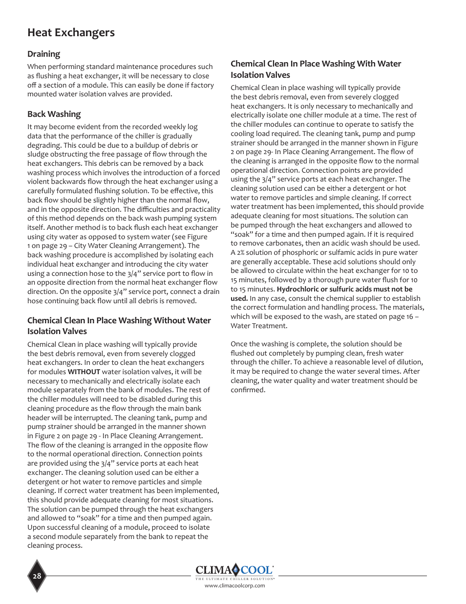 Heat exchangers | ClimaCool UCA Manual User Manual | Page 28 / 46