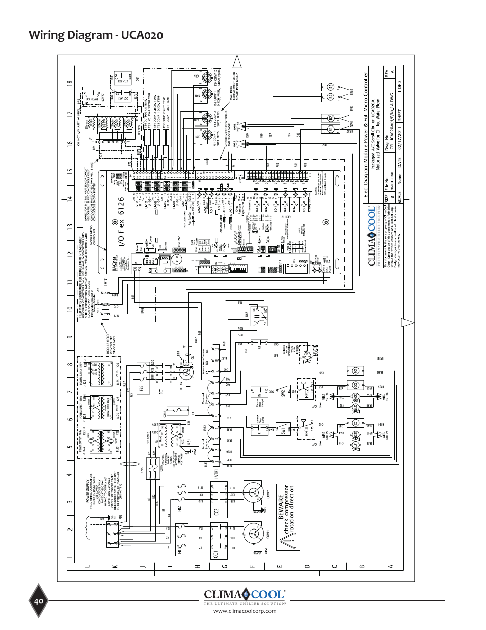 Wiring diagram - uca020 | ClimaCool UCA Manual User Manual | Page 40 / 46