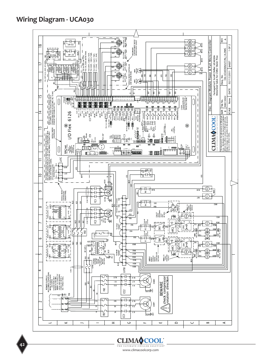 Wiring diagram - uca030 | ClimaCool UCA Manual User Manual | Page 42 / 46