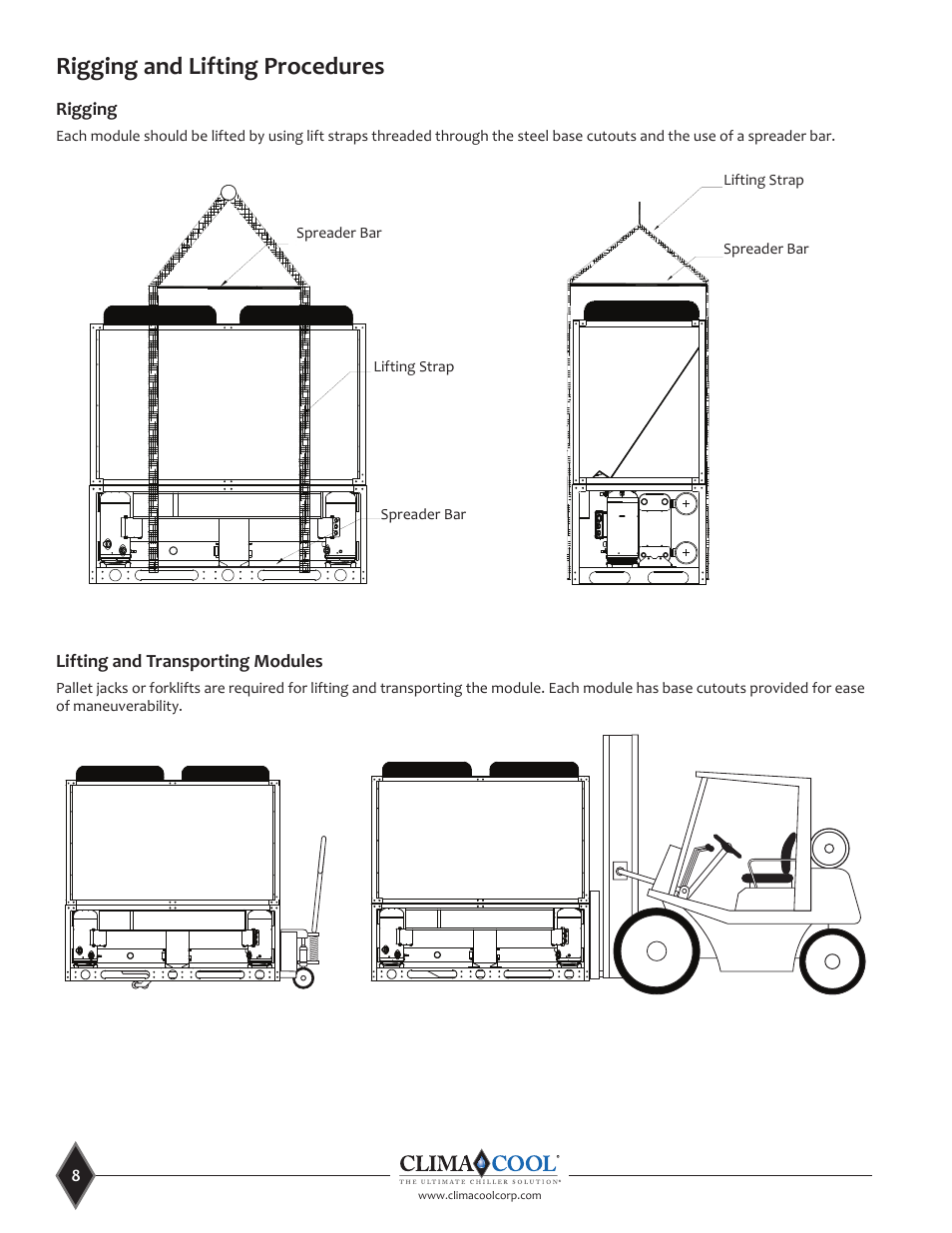 Rigging and lifting procedures | ClimaCool UCA Manual User Manual | Page 8 / 46