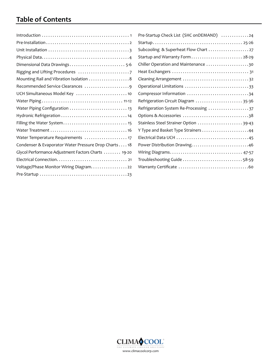 ClimaCool SHC onDEMAND 30, 50, 70, 85 Manual User Manual | Page 2 / 64