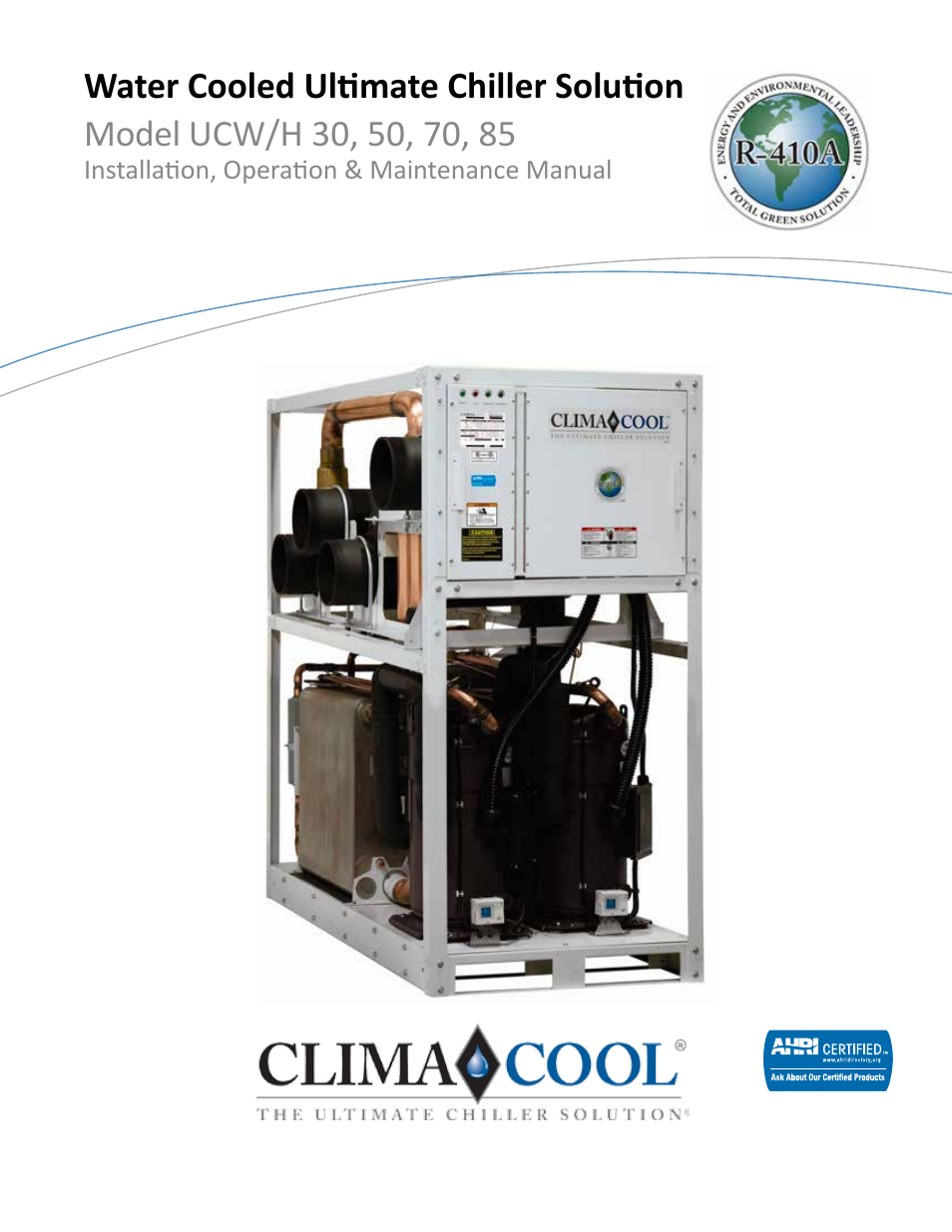 ClimaCool UCW_H 30, 50, 70, 85 User Manual | 63 pages