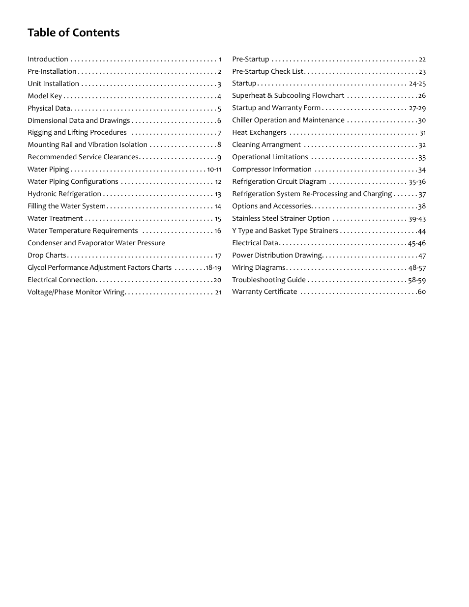 ClimaCool UCW_H 30, 50, 70, 85 User Manual | Page 2 / 63