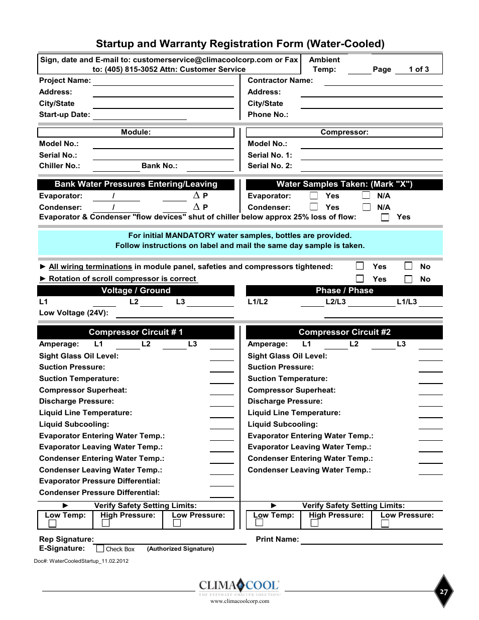 ClimaCool UCW_H 30, 50, 70, 85 User Manual | Page 29 / 63