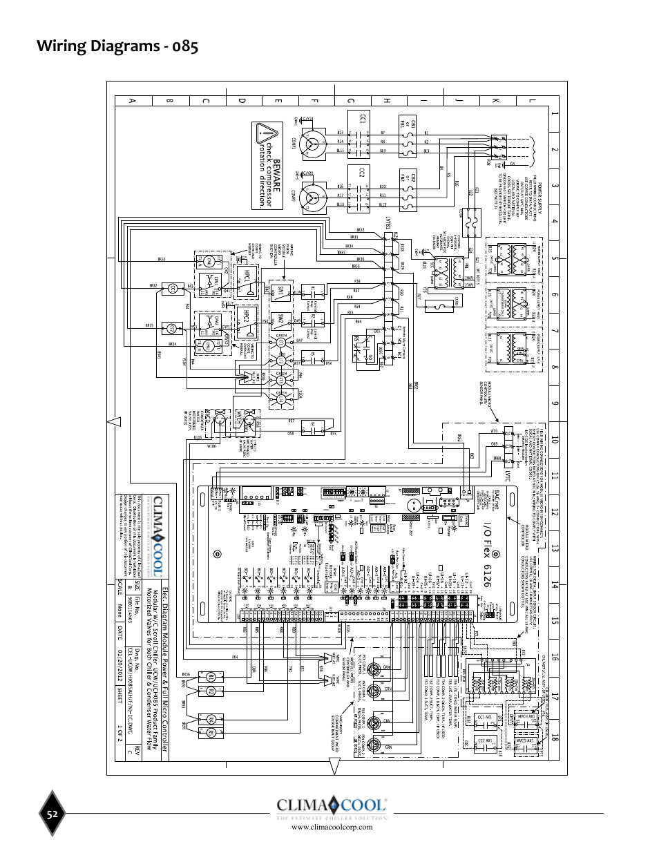 Wiring diagrams - 085 | ClimaCool UCW_H 30, 50, 70, 85 User Manual | Page 54 / 63