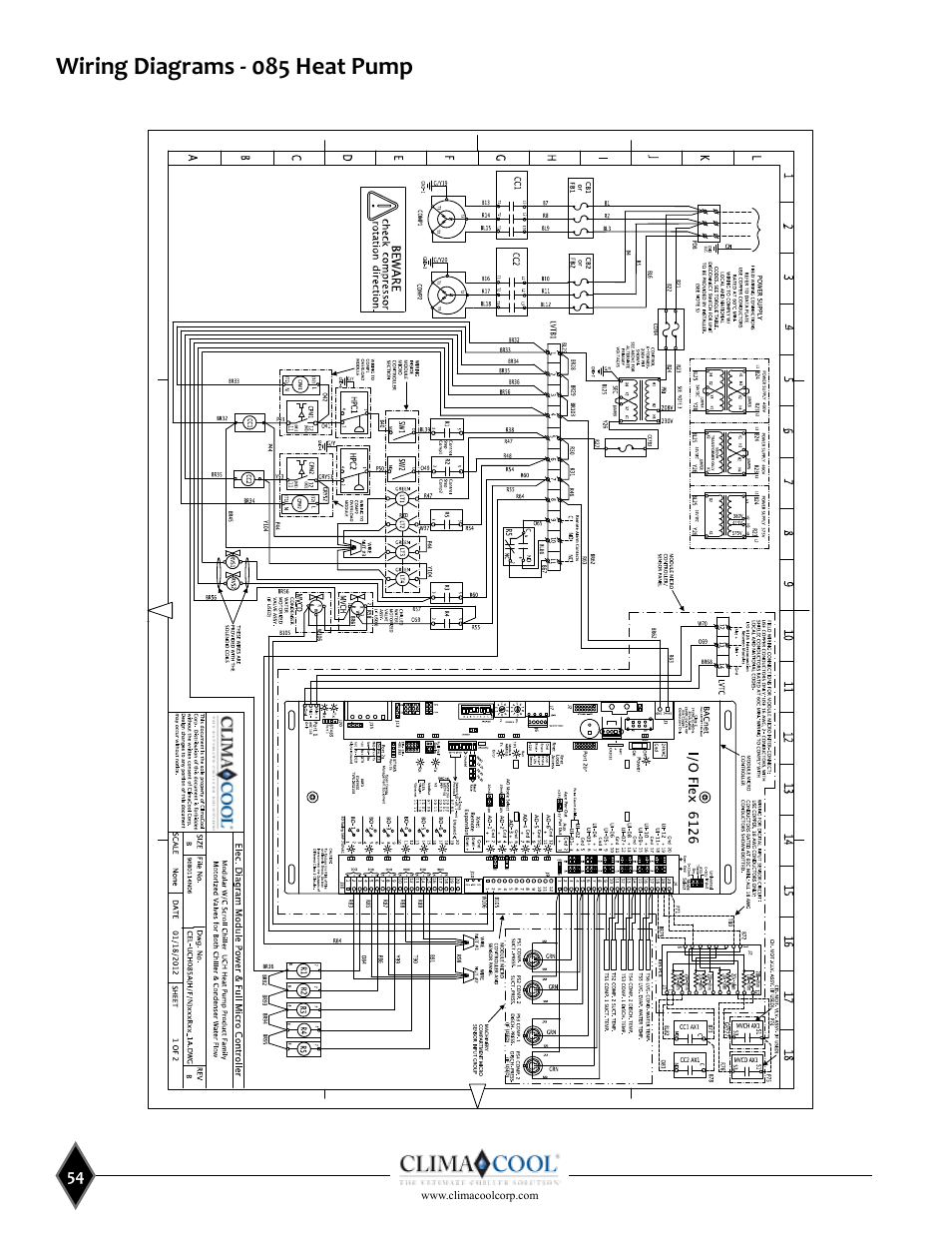 Wiring diagrams - 085 heat pump | ClimaCool UCW_H 30, 50, 70, 85 User Manual | Page 56 / 63