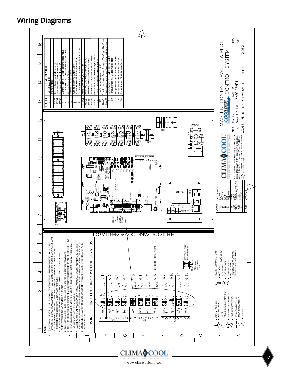 Wiring diagrams | ClimaCool UCW_H 30, 50, 70, 85 User Manual | Page 59 / 63
