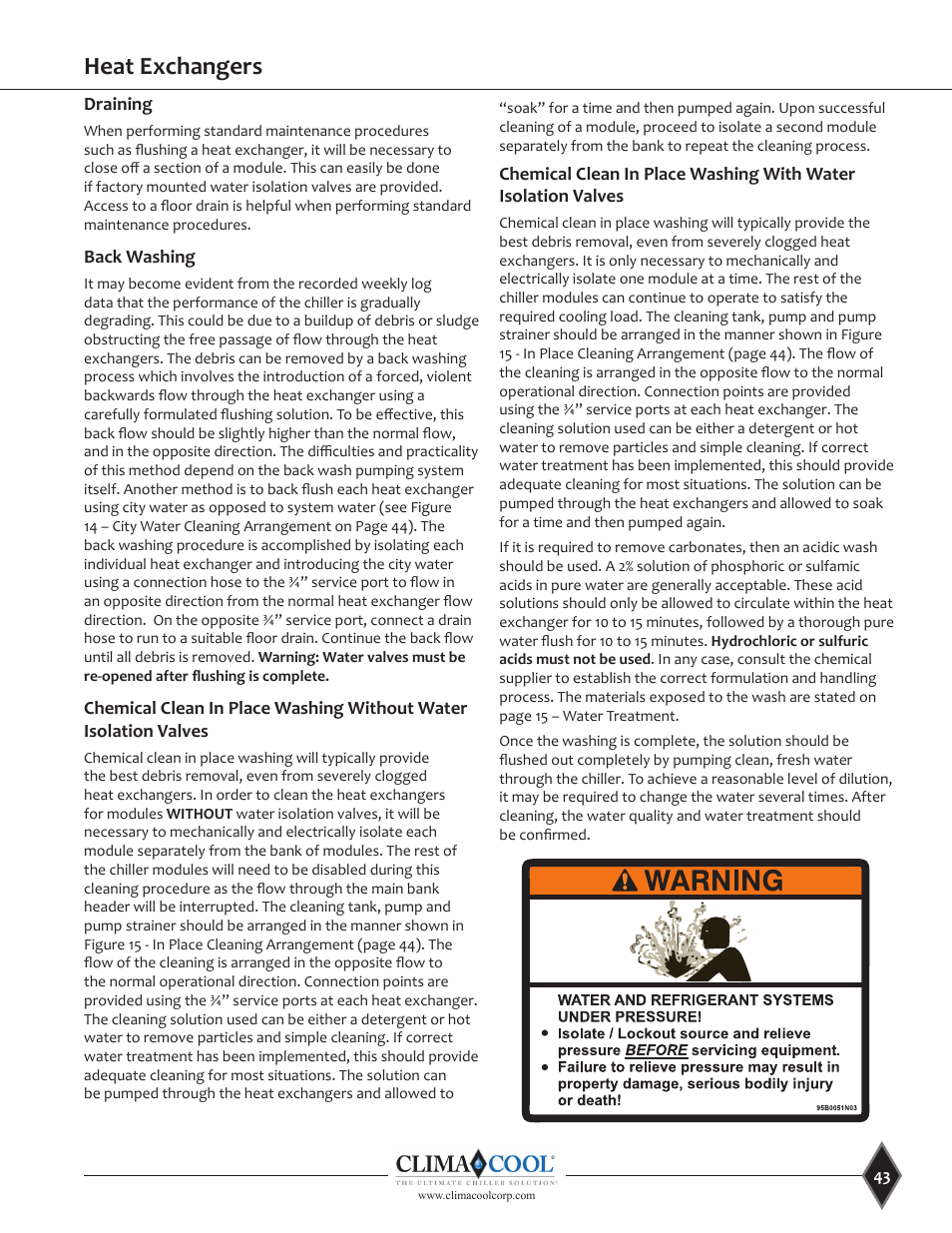 Heat exchangers | ClimaCool UGW Manual User Manual | Page 45 / 68