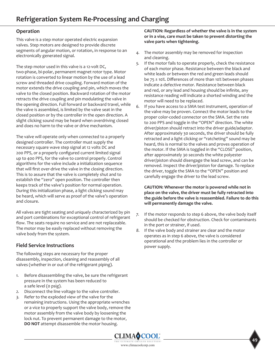 Refrigeration system re-processing and charging | ClimaCool UGW Manual User Manual | Page 51 / 68