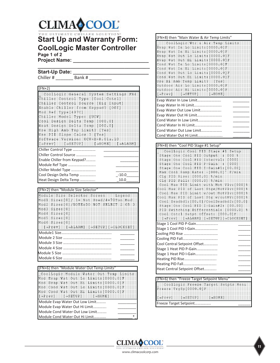 ClimaCool CoolLogic Control System User Manual | Page 11 / 25