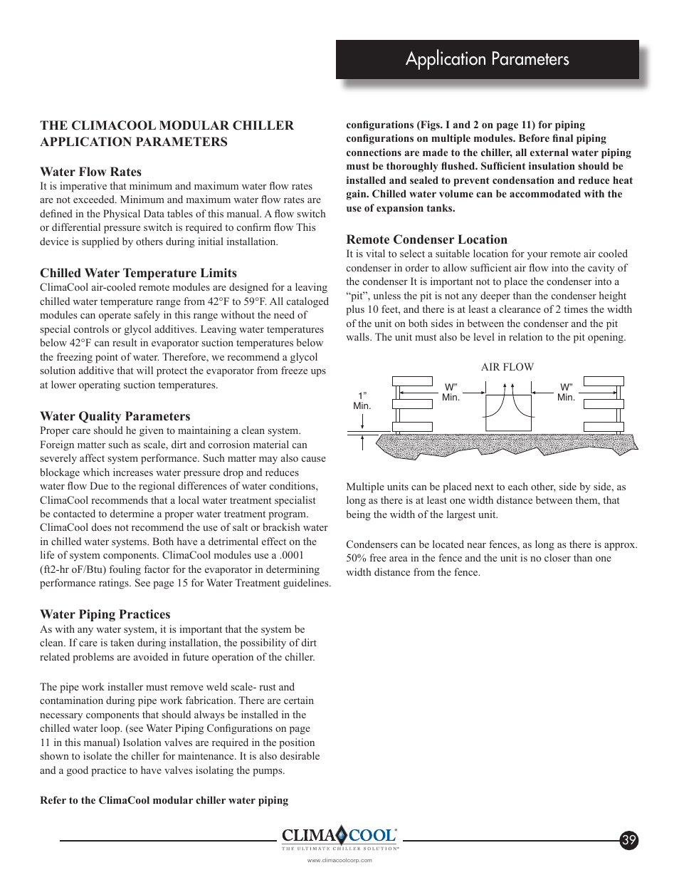 Application parameters | ClimaCool IOM AR2 SERIES User Manual | Page 41 / 80