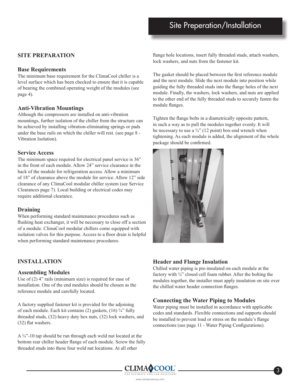 Site preperation/installation | ClimaCool IOM AR2 SERIES User Manual | Page 5 / 80