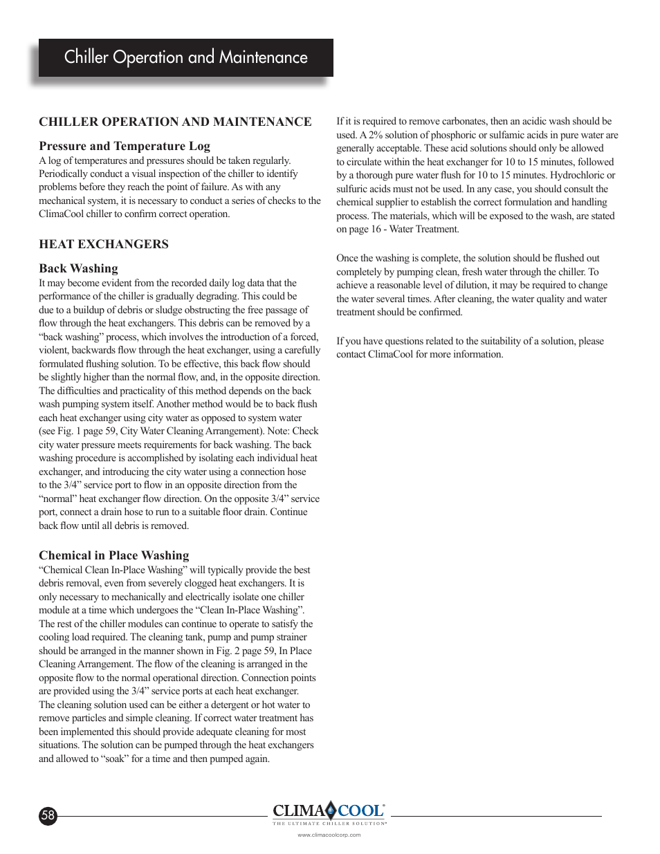 Chiller operation and maintenance | ClimaCool IOM AR2 SERIES User Manual | Page 60 / 80