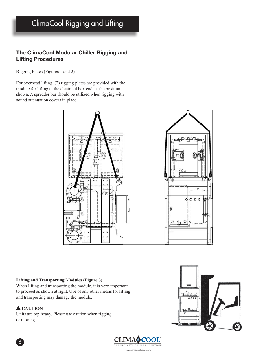 Climacool rigging and lifting | ClimaCool IOM AR2 SERIES User Manual | Page 8 / 80