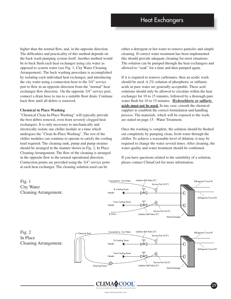 Heat exchangers | ClimaCool IOM FLEX SERIES User Manual | Page 31 / 50