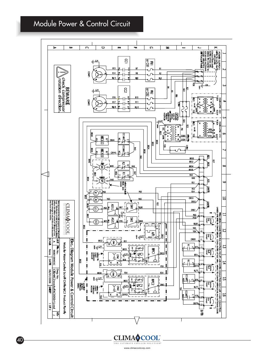 Module power & control circuit | ClimaCool IOM FLEX SERIES User Manual | Page 42 / 50