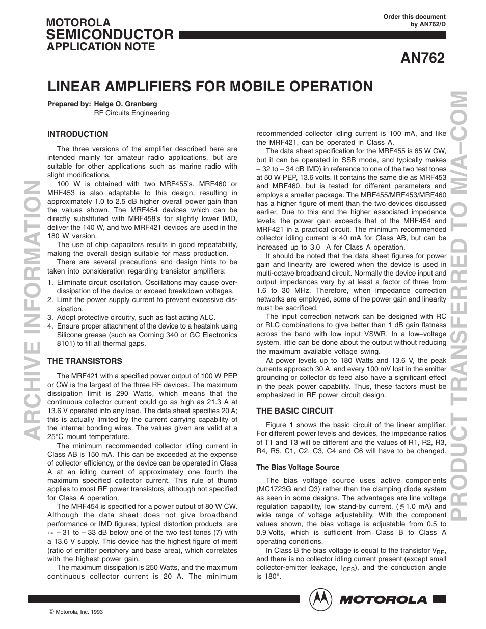 Communication Concepts AN762 Application Note User Manual | 10 pages