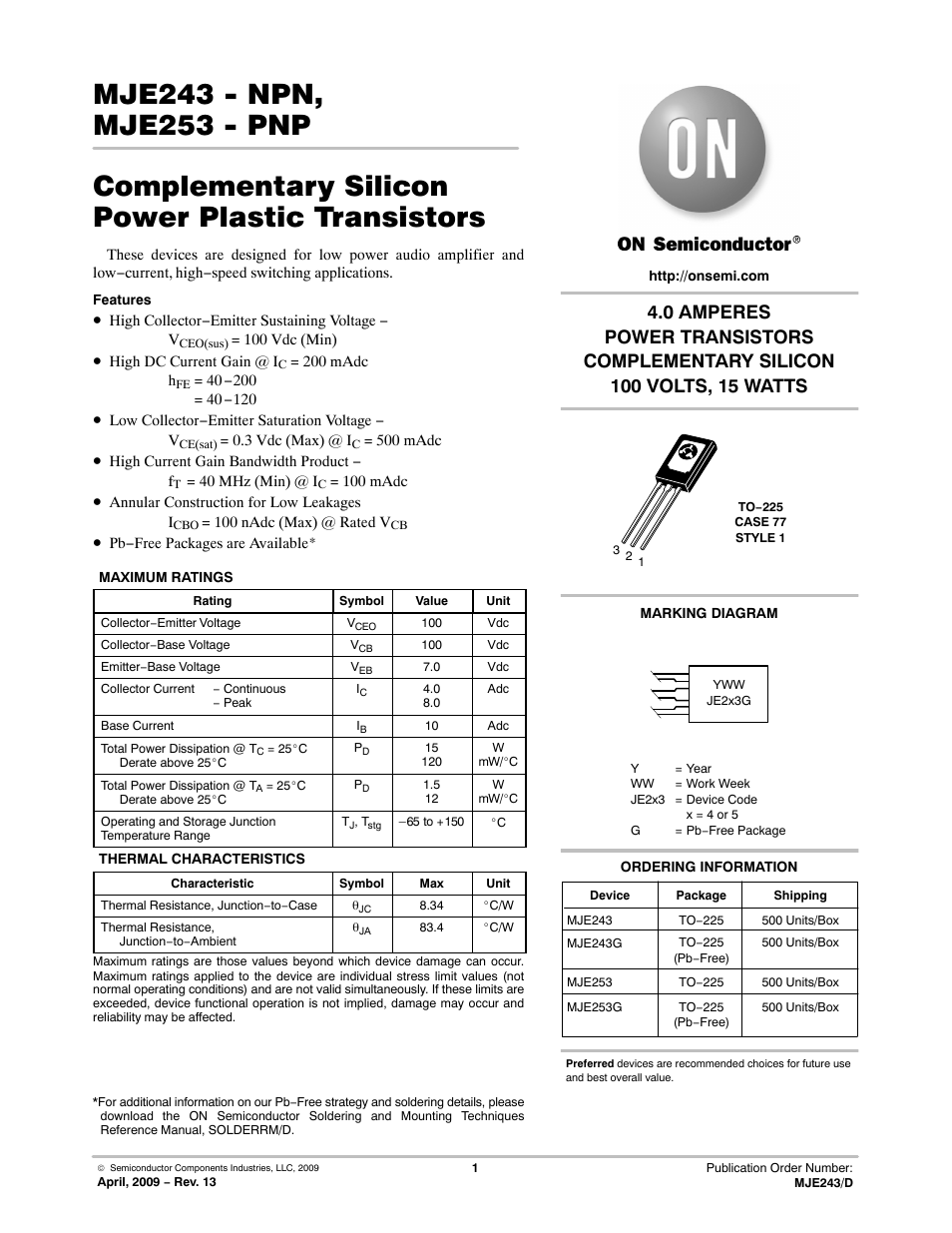 Communication Concepts MJE243 User Manual | 6 pages