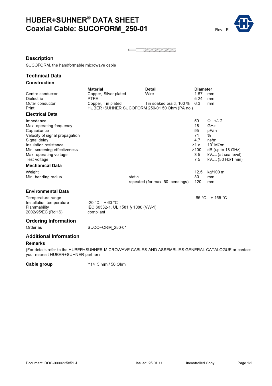 Communication Concepts SM250-50 User Manual | 2 pages