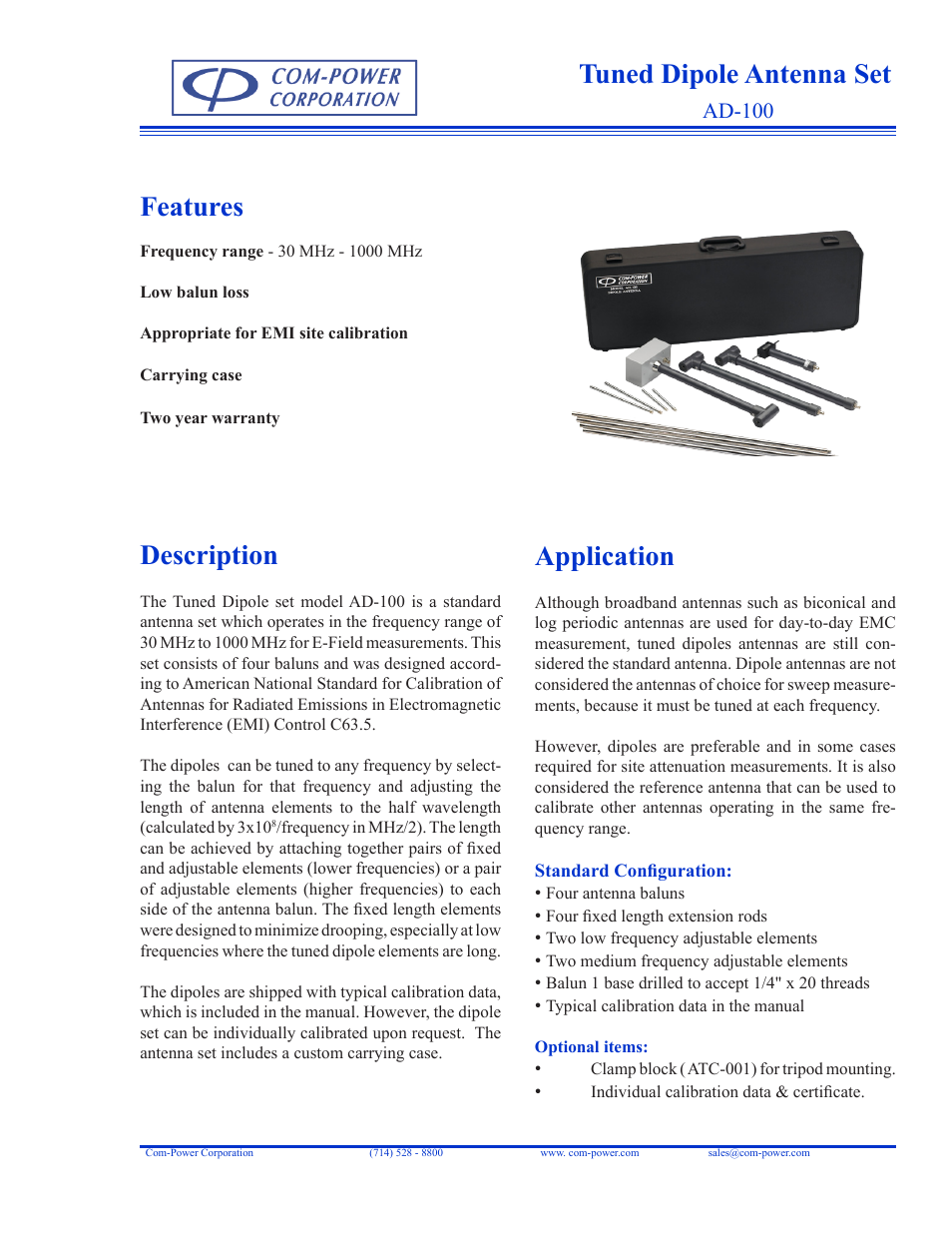 Com-Power AD-100 User Manual | 2 pages