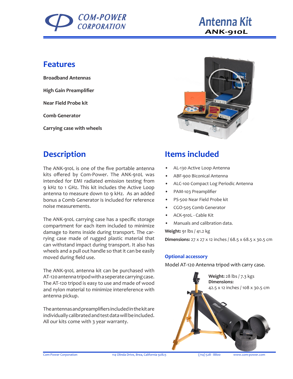 Com-Power ANK-910L User Manual | 1 page