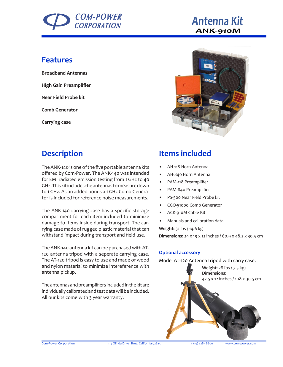 Com-Power ANK-910M User Manual | 1 page