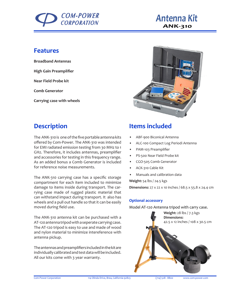 Com-Power ANK-310 User Manual | 1 page