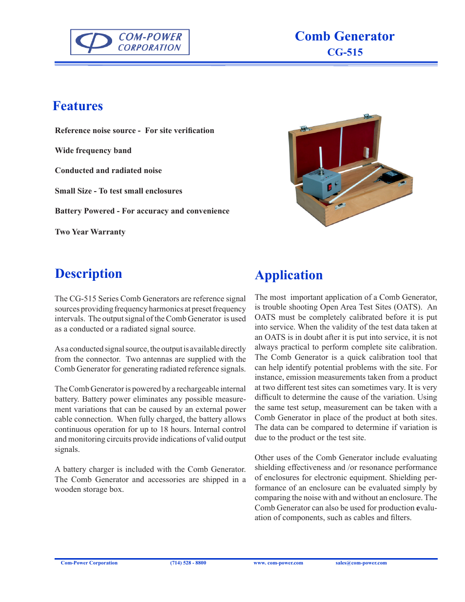 Com-Power CG-515 User Manual | 2 pages