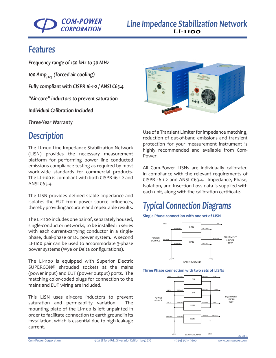 Com-Power LI-1100 User Manual | 2 pages