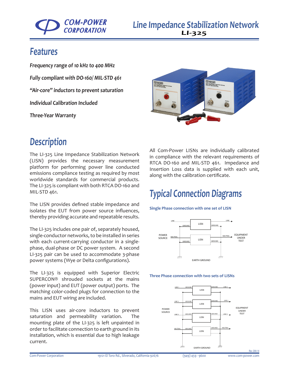 Com-Power LI-325 User Manual | 2 pages