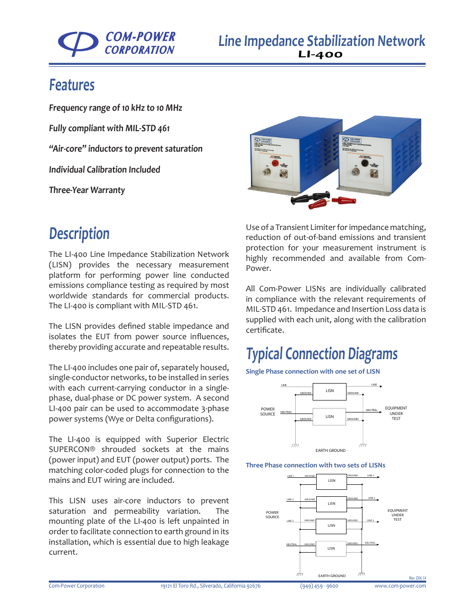 Com-Power LI-400 User Manual | 2 pages