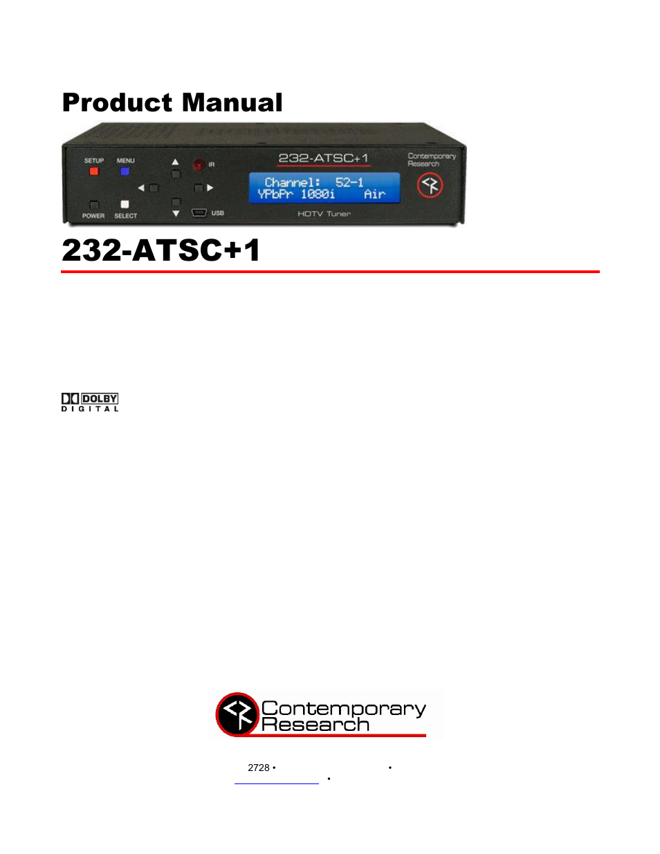 Contemporary Research 232-ATSC+1 User Manual | 29 pages