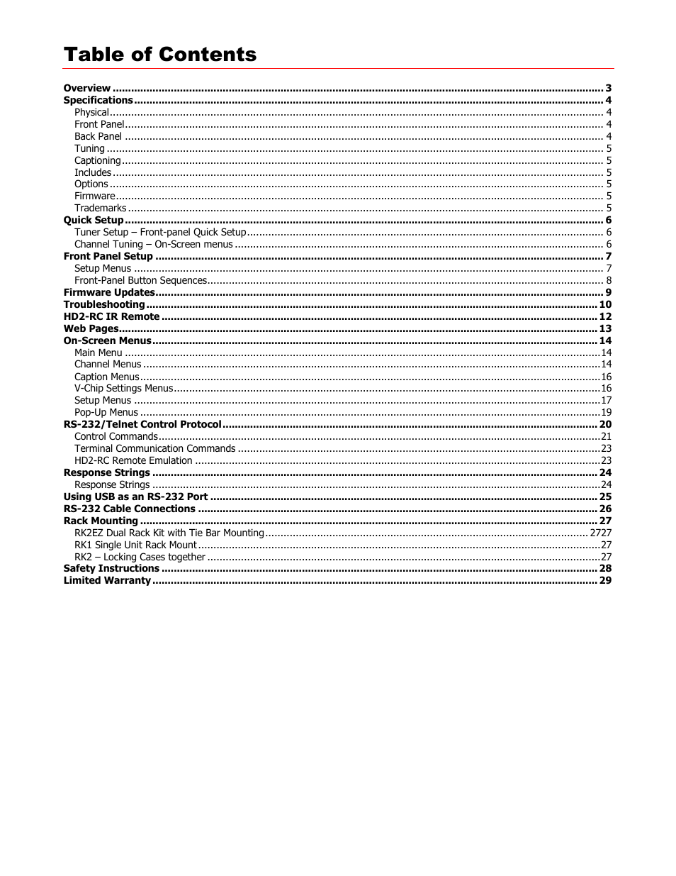 Contemporary Research 232-ATSC+1 User Manual | Page 2 / 29