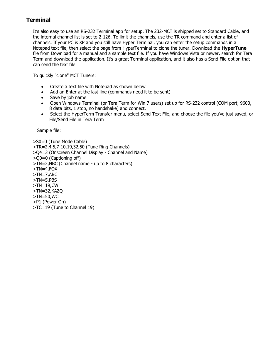 Terminal | Contemporary Research 232-MCT User Manual | Page 7 / 18