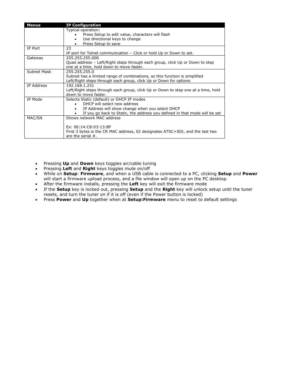 Front-panel button sequences | Contemporary Research ATSC+SDI User Manual | Page 8 / 29