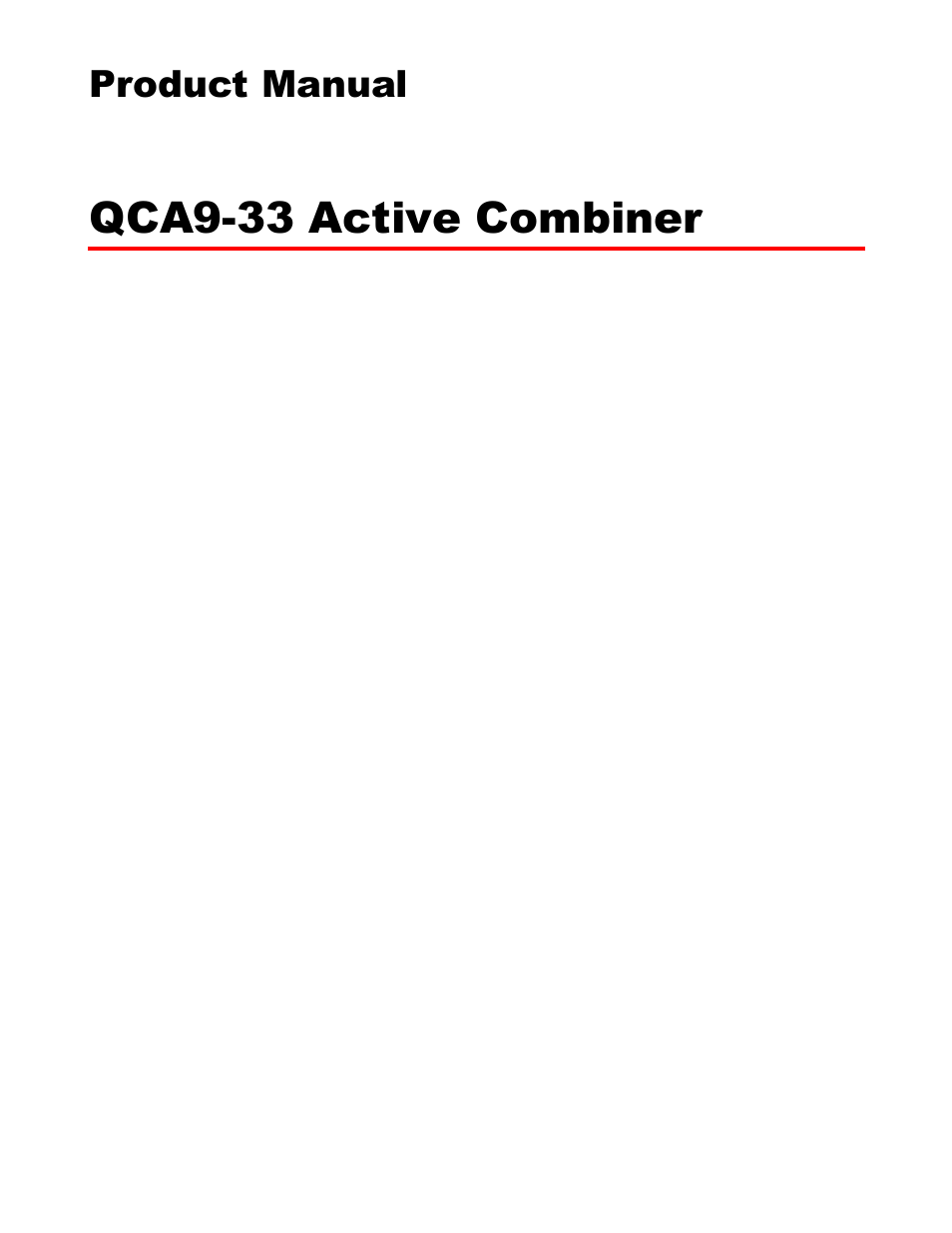 Contemporary Research QCA9-33 User Manual | 8 pages