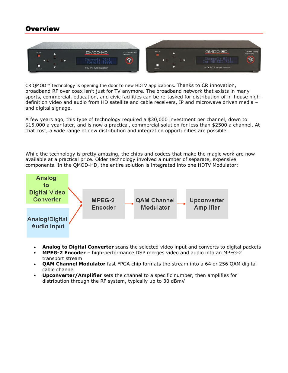 Overview, How does it work | Contemporary Research QMOD-SDI Integration Guide User Manual | Page 3 / 19