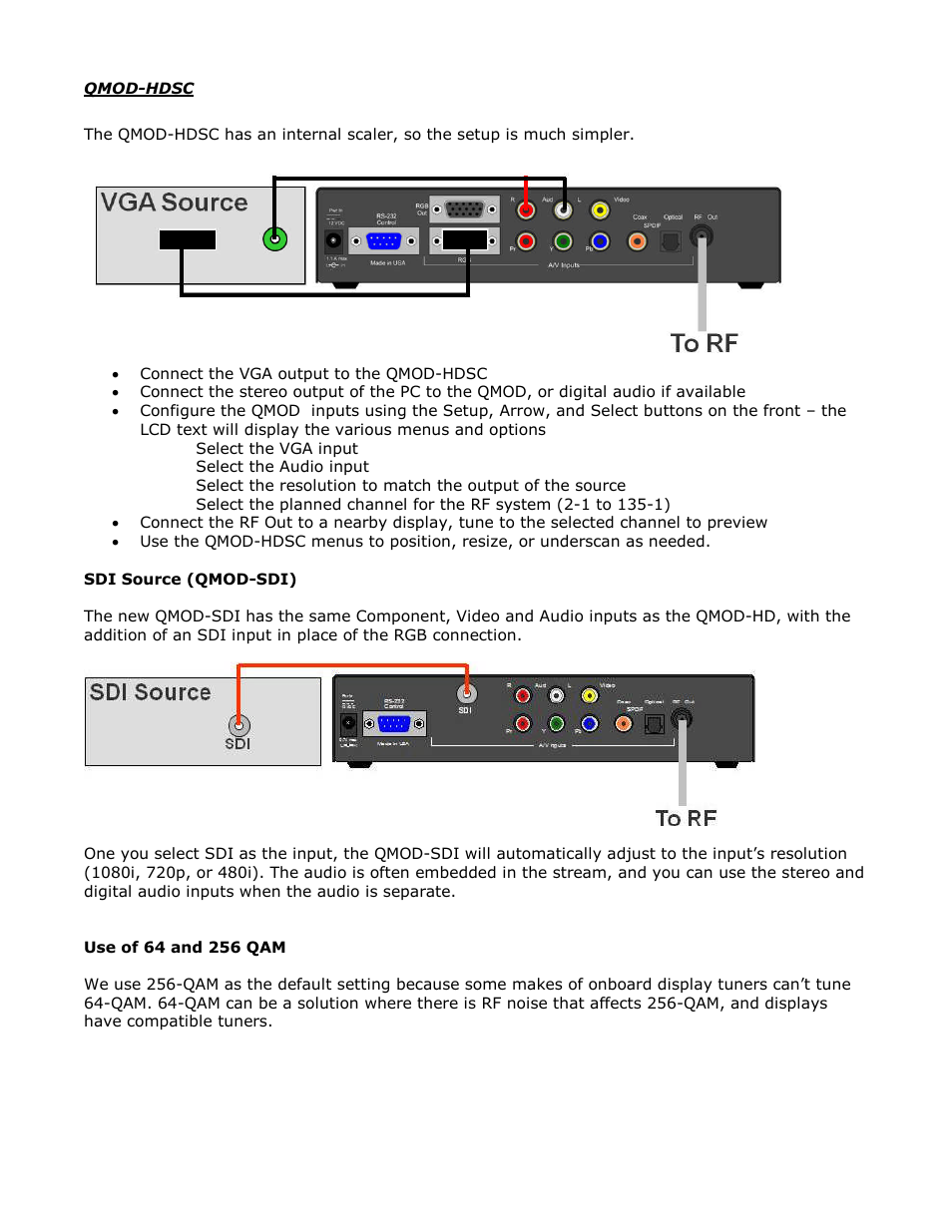 Qmod-hdsc, Sdi source (qmod-sdi) | Contemporary Research QMOD-SDI Integration Guide User Manual | Page 6 / 19